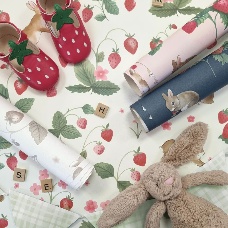 Papel pintado infantil conejos